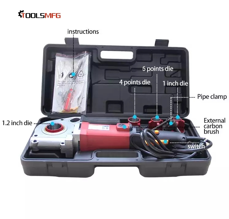 TOOLSMFG 1400W Pipe Threading machine electric portable pipe threader