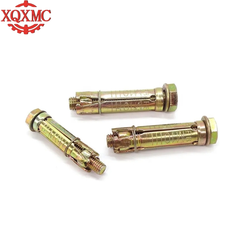 Hardware Fasteners Yellow Zinc Carbon Steel Wedge Anchor Shield Fixed Expansion Bolt