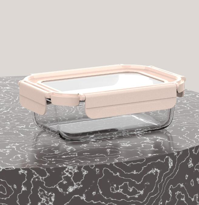 High Quality High Borosilicate Rectangle Glass Food Storage Container with TPE Lid