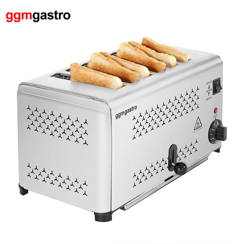 6 Slice Toaster Commercial Bread Toaster for Kitchen Equipment (toet6)