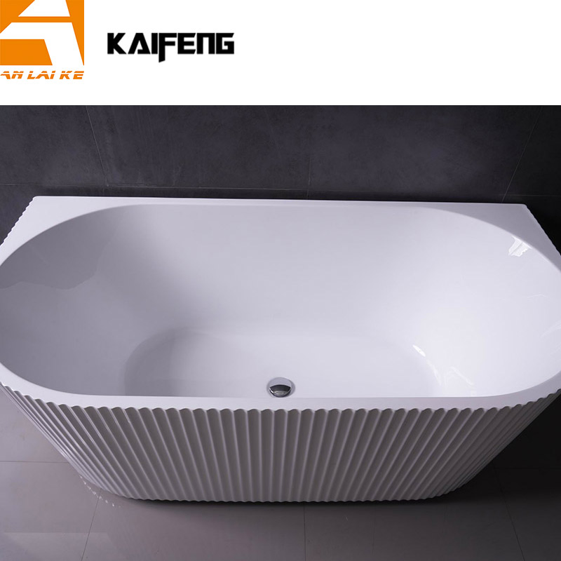 Угловая акриловая ванна Freestanding с рифлением
