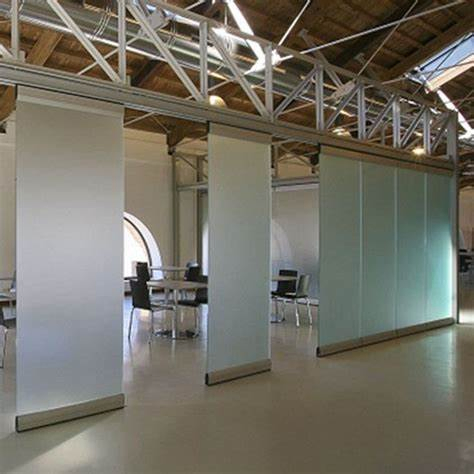 Frameless Operable Glass Partition System Movable Glazed Walls Office Glass Partitions