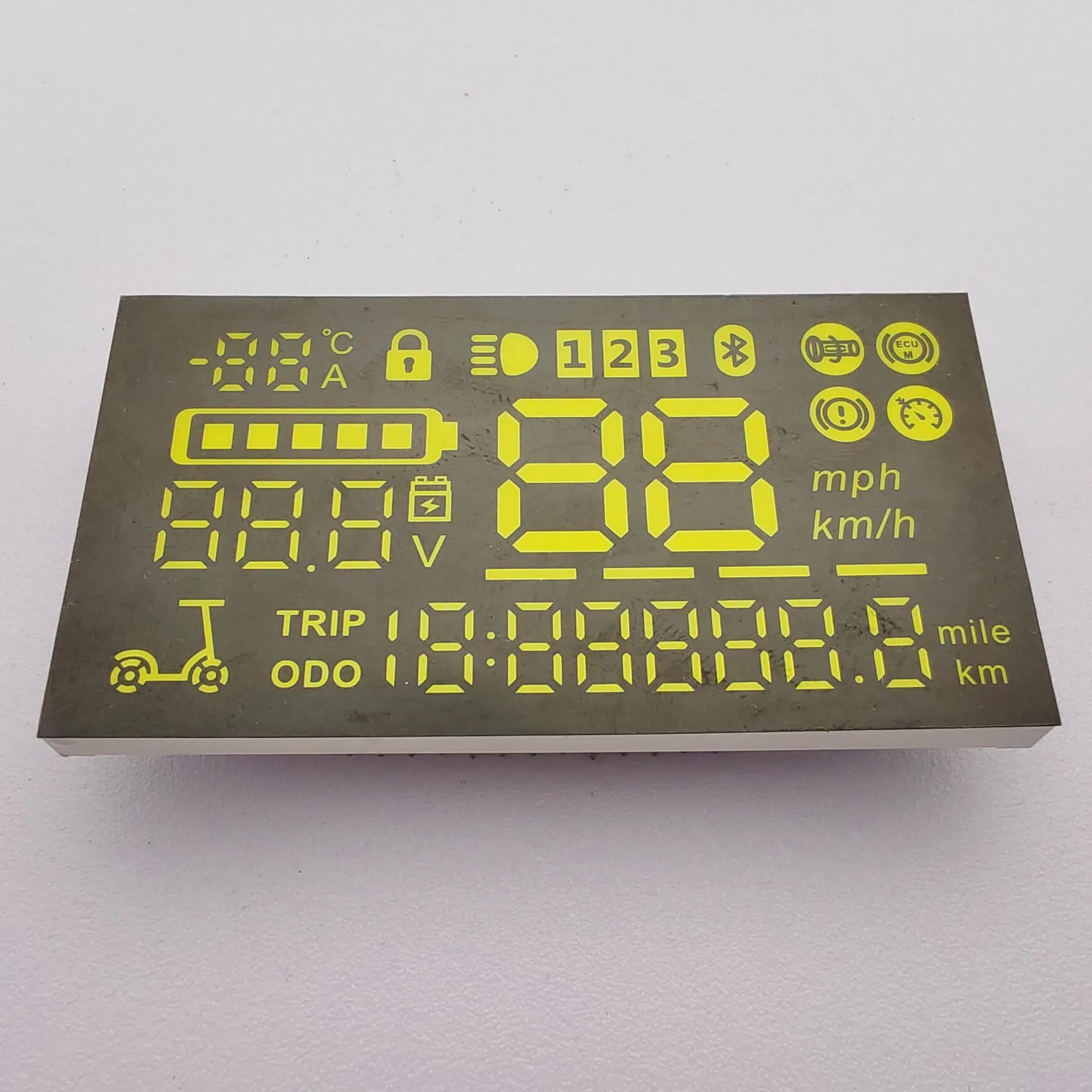 High-Brightness White 7-Segment LED Display for Electric Scooters