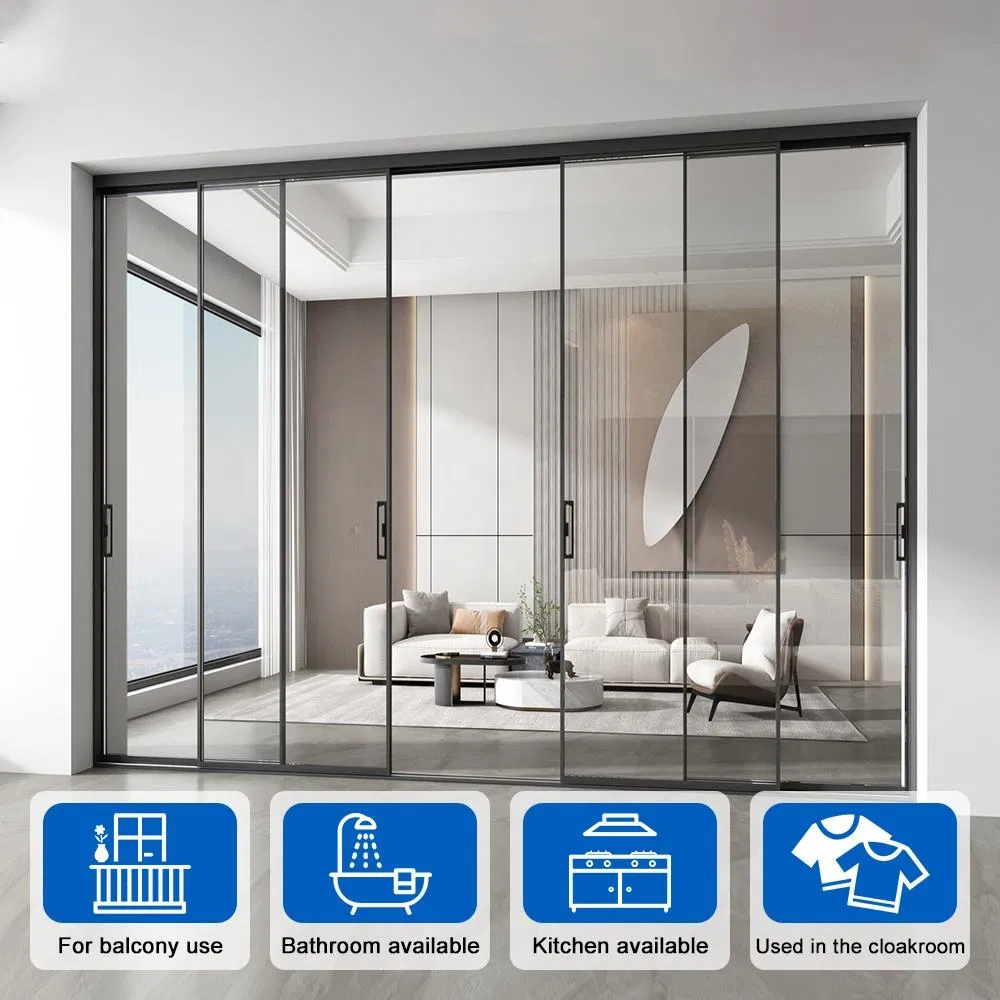 Раздвижная дверь из алюминиевого сплава со стеклопакетом