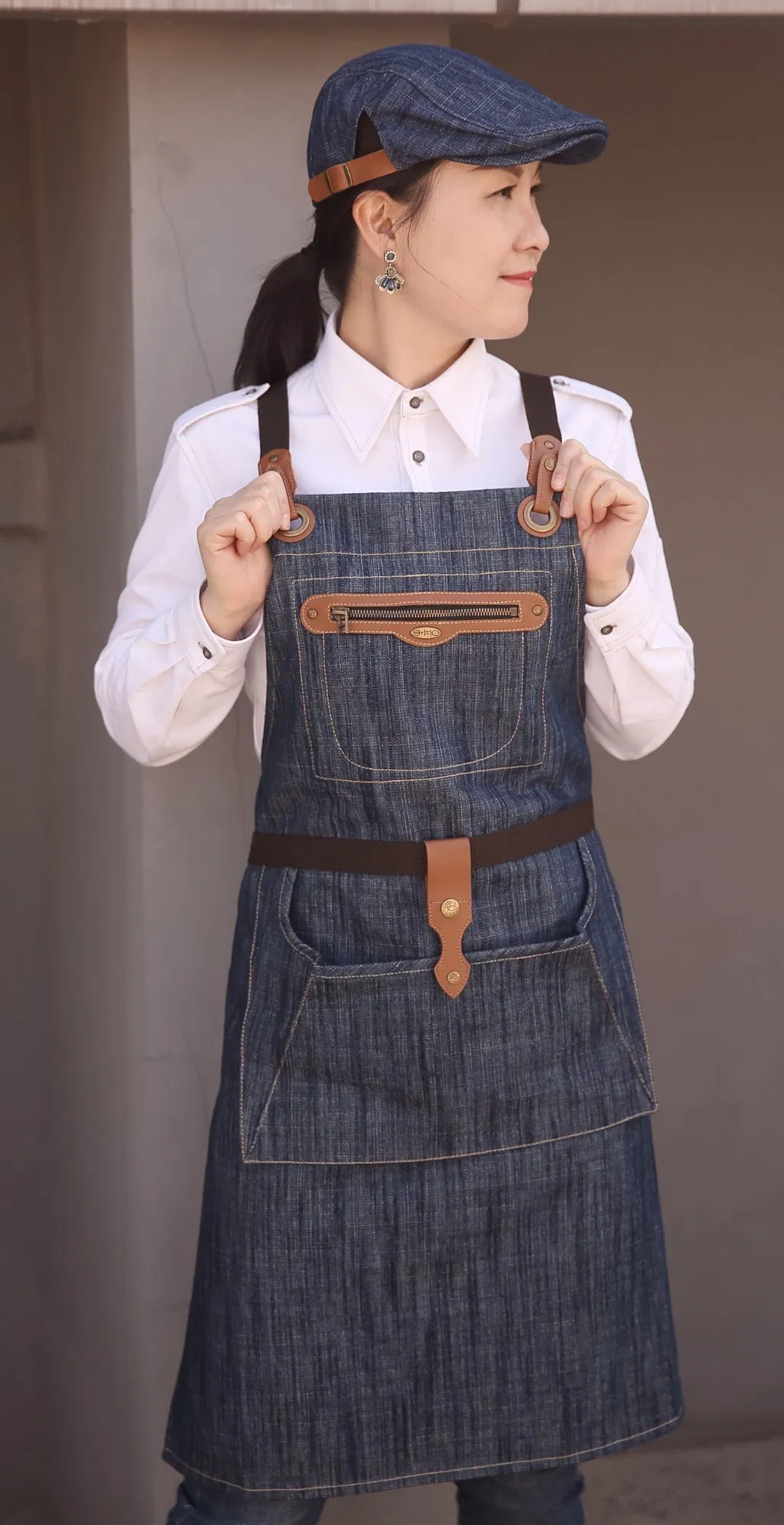 Black Kitchen Crafting Baking Restaurant Cotton Men Women Adjustable Apron