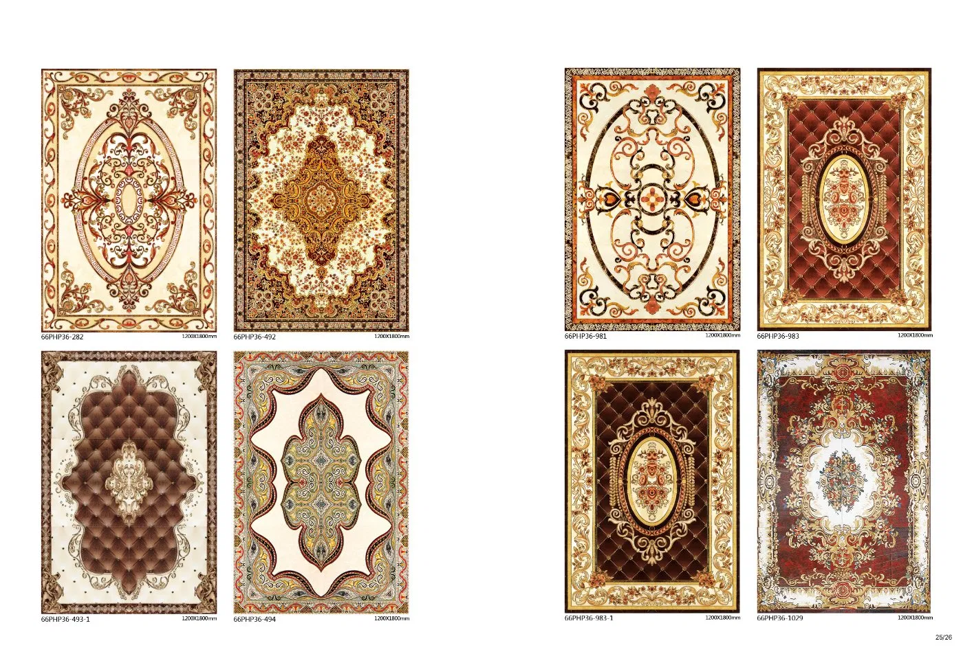 Hot Popular 1200*1800mmfoshan Glazed Polished Ceramic Carpet Floor Tiles