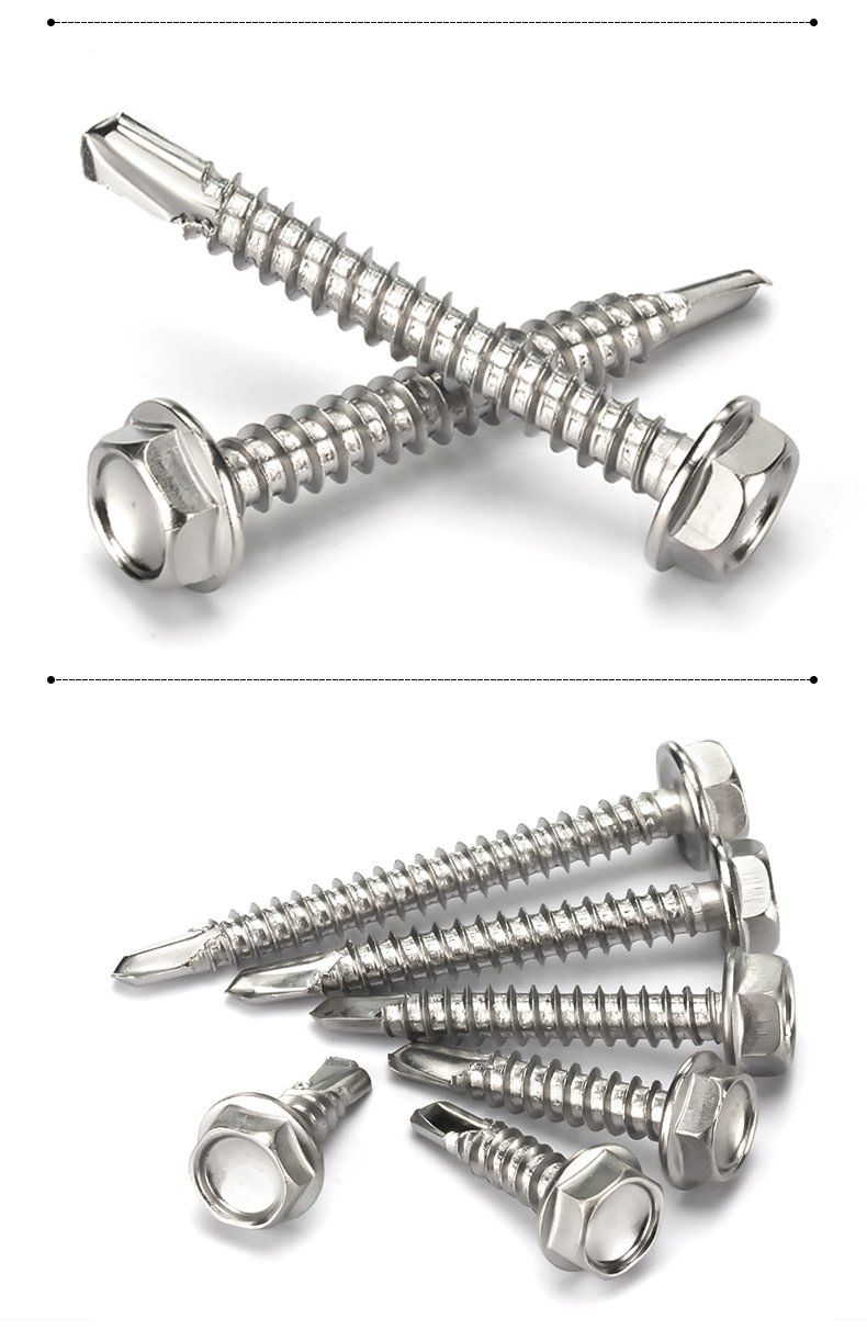 China Manufacturers Stainless Steel Hexagon Head Screw Metal Wood Hex Self Drilling Roofing Screw