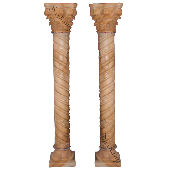 Villa Garden Use European Style Hand-Carved Natural Stone Column Marble Roman Pillar