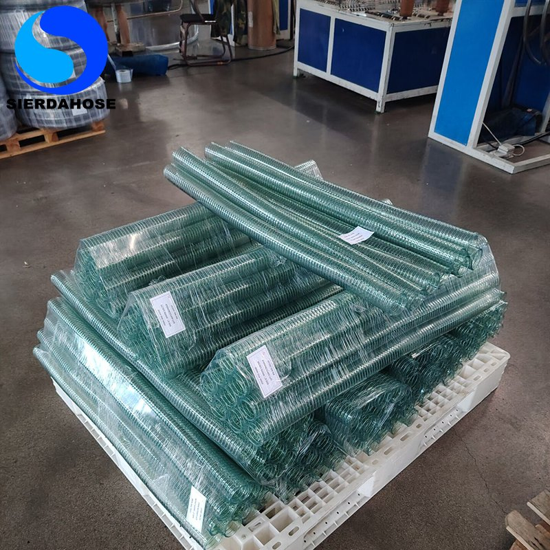 Transparent PVC Spring Hose PVC Spiral Steel Wire Hose for Water Oil Powder Suction Discharge Conveying and Irrigation System