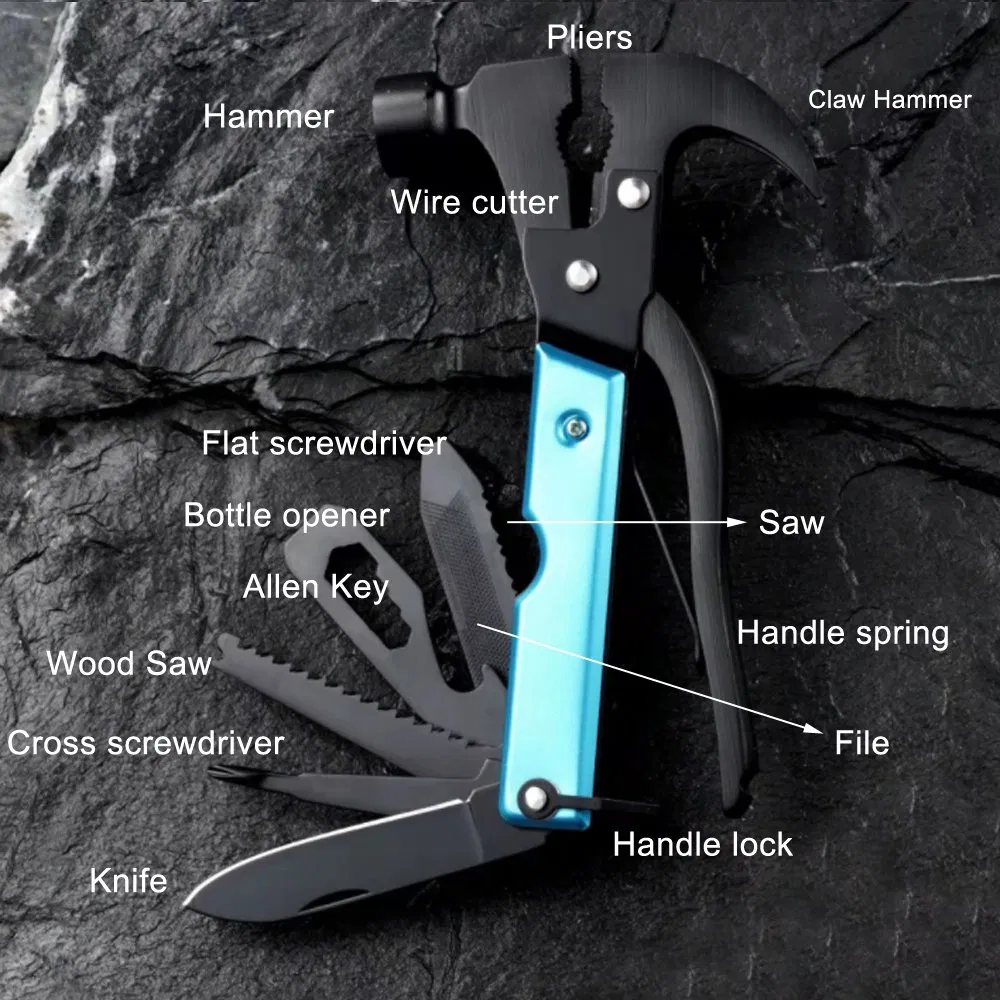 Top Grade Stainless Steel Straight Rip Claw Hammer Multitool Camping Survival