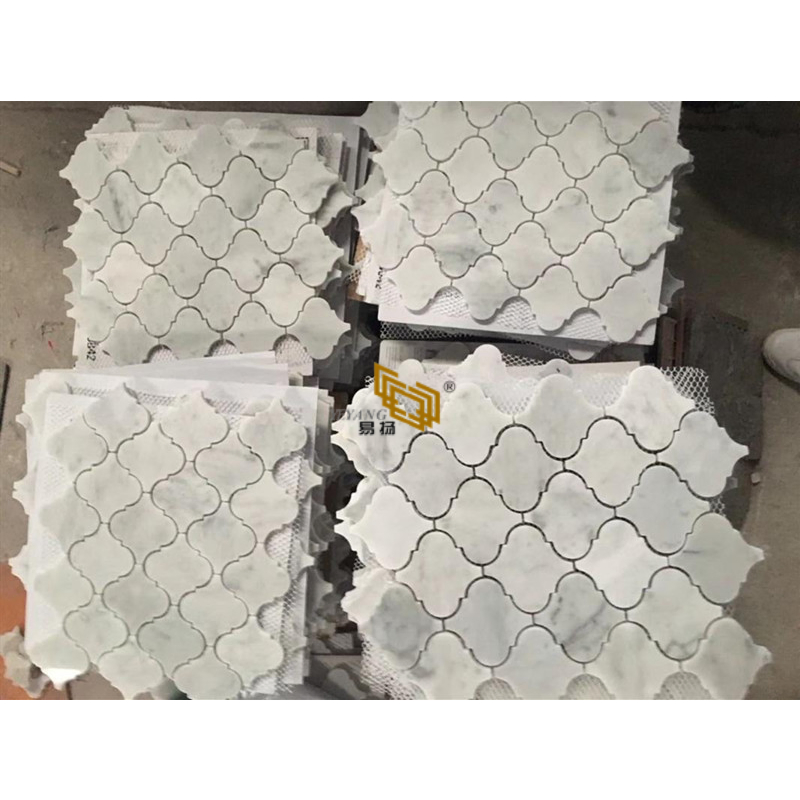 Мозаичная плитка Кастро из белого мрамора