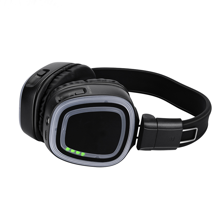 Silent Disco Headphones 3 Channel LED Wireless Party Headset DJ Dance Headphones Hi-Fi Sound