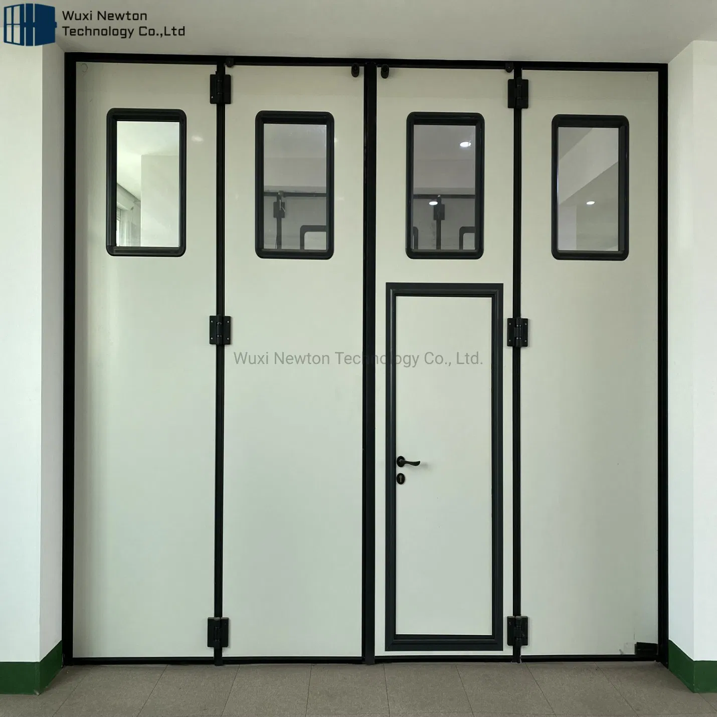 Electric Operated Automatic Horizontal Folding Industrial Steel Frame Doors