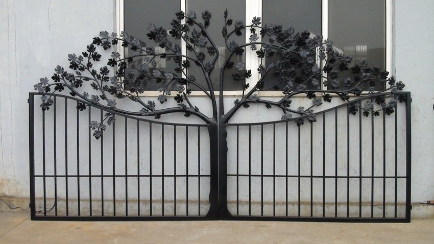 Wrought Forged Automatic Swing Sliding Fence Driveway Iron Gate High Good Quality