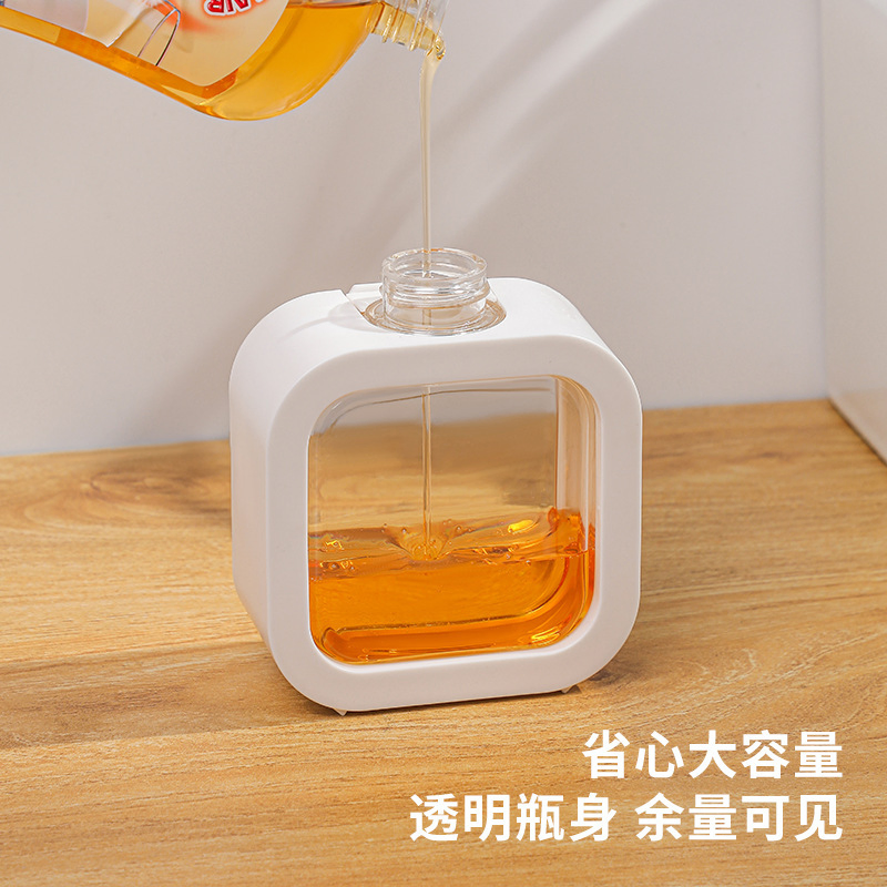 New Apple-Shaped Transparent Bottle, Bathroom Hand Soap Bottle, Plastic Pump Dispenser