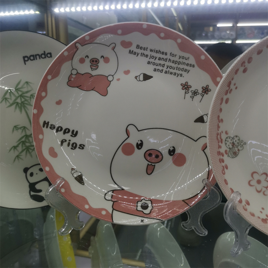 6.25"Rice Coup Children Healthly Plate Printing Decal Porcelainware Ceramics Tableware