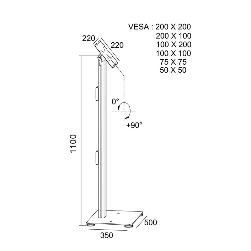 Touch Screen Public TV Mount / Bracket / Stand 10-32" Tilt 0~90 Degree