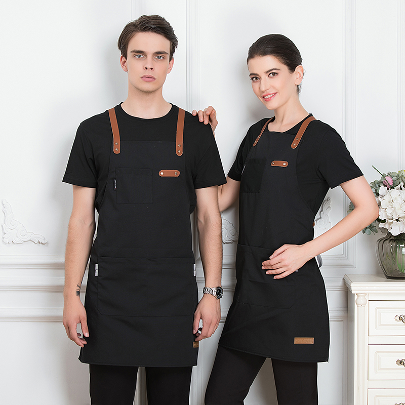 Stylish Minimalist Bib Apron for Waiters with Pocket