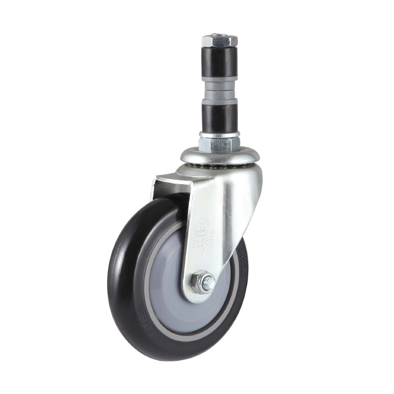 China Castor Factory 125mm Swivel Expanding Adapter Stem Caster with Brake