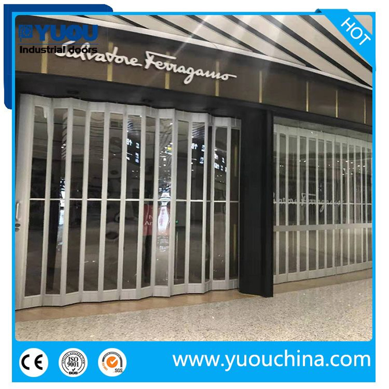 Top Commercial Transparent 24 Hours Shop-Window Polycarbonate Folding Door for Shop