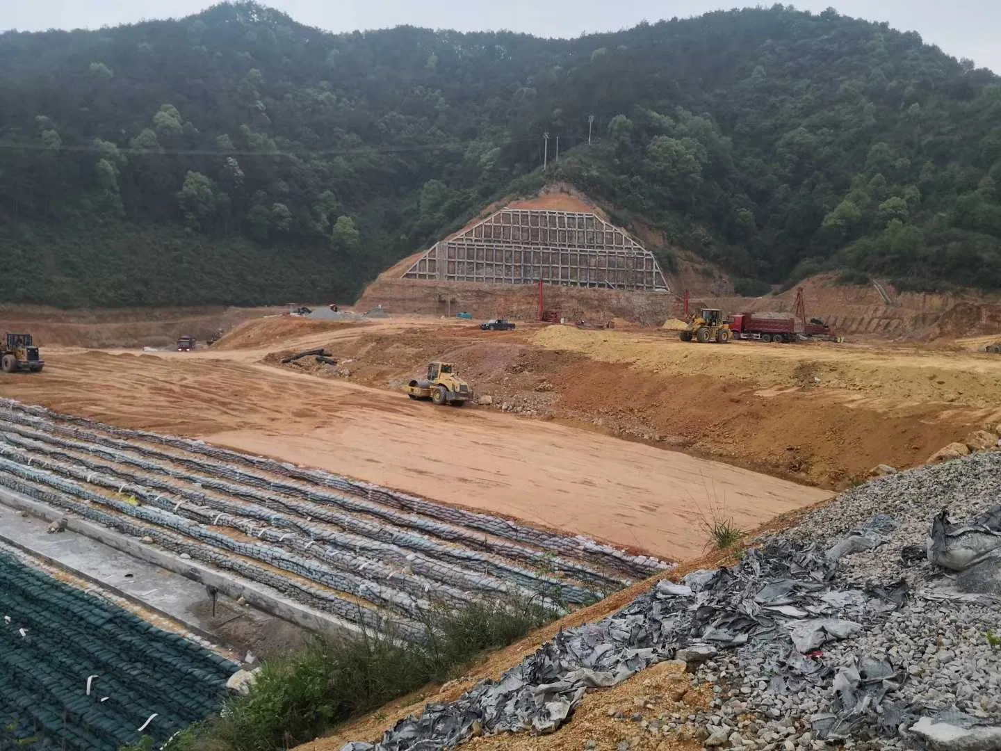 Sand Bag Slope Protection with UV