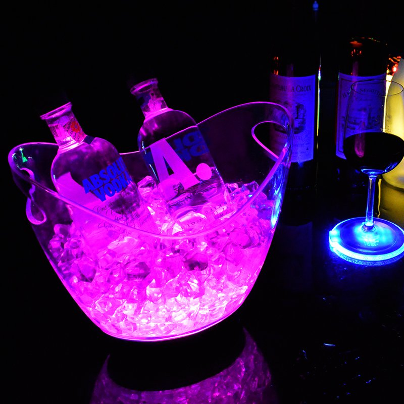 New Hot Sell Club Bar Wine Coller 4L Capacity RGB Color Change LED Ice Bucket Festival Lights for Party