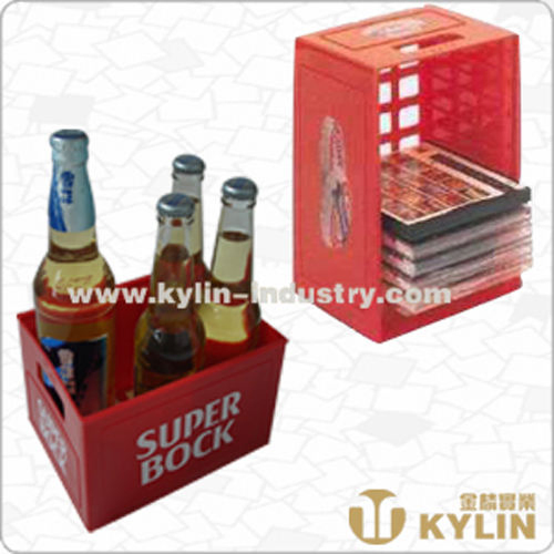 Plastic 6 Pack Bottle Carrier with CD Holder Function