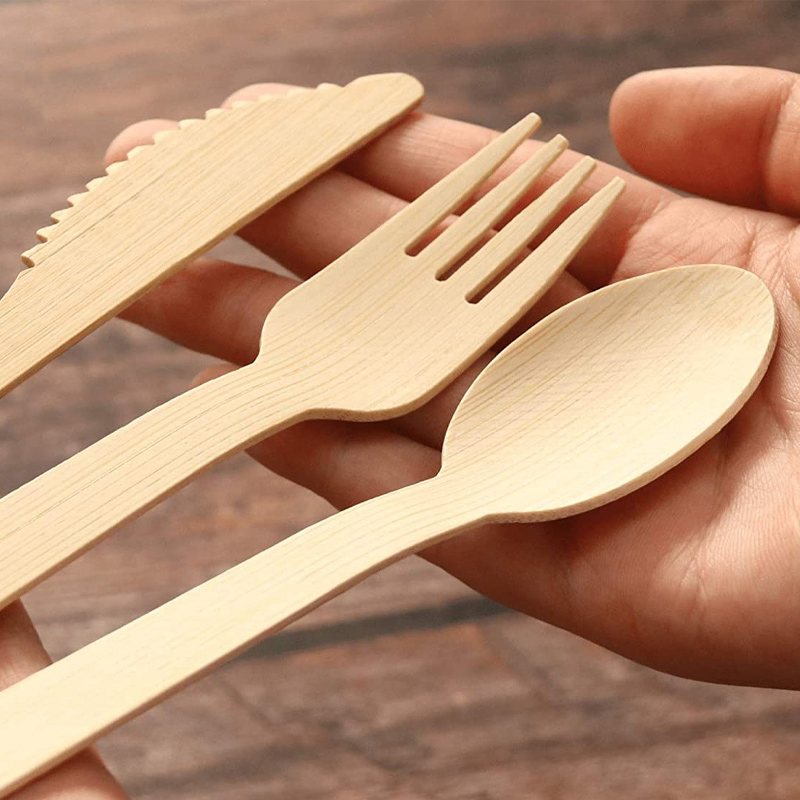 Eco-Friendly Disposable Bamboo Cutlery 171mm Length Bamboo Knife Custom Natural Color for Dinner