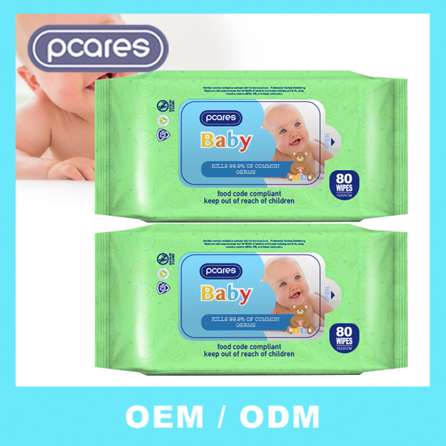 Customized Alcohol Free Pure Water Aqua Baby Cleaning Wet Wipes