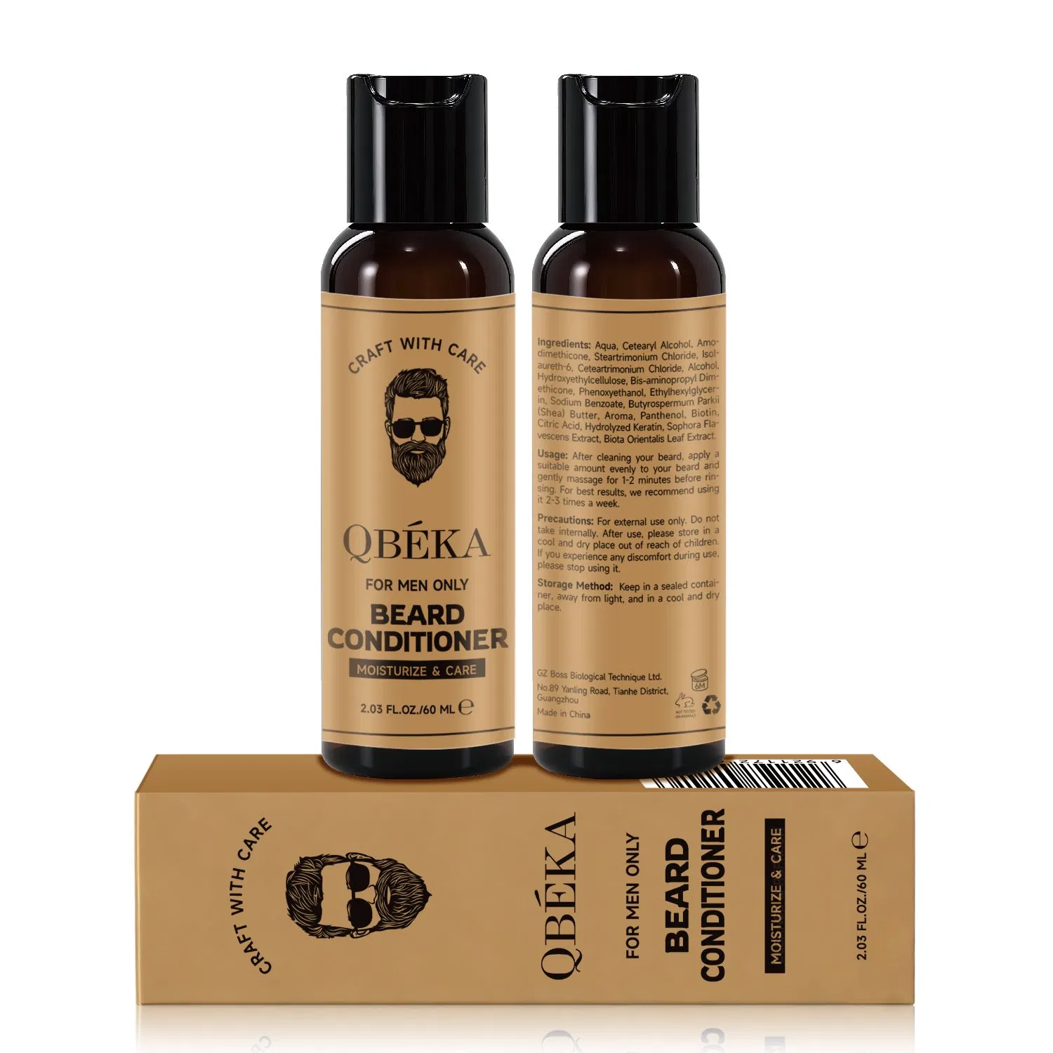 Men's Beard Conditioner Organic Softening Nourishing, Tangle-Free for Dry Beard