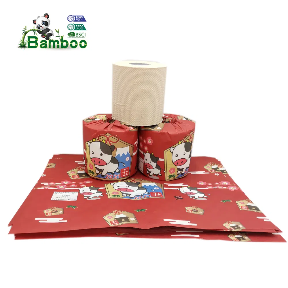 Wholesale Hotel Bathroom Soft Bamboo Pulp Toilet Paper Rolls