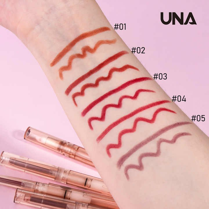 New Arrival Pink Lipliner Pencil Double Head Retractable Lip Liner with Lip Brush Pigmented Lip Liner for Dark Skin