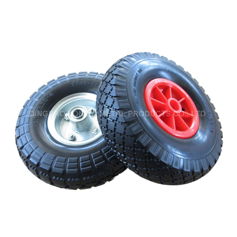 Heavy Duty Solid Rubber Polyurathane Flat Free PU Foam Trolley Wheelbarrow Wheel Hand Truck Wheel 250-4