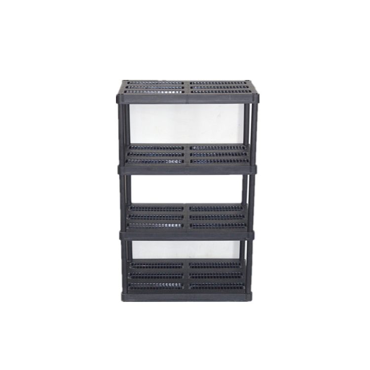 Commercial-Grade Plastic Storage Shelves, Od 4-Tier 36X18X57 Inch, Heavy Duty & Stackable