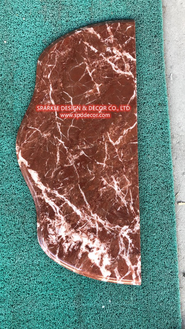 Beautiful Irregular Shape New French Red Marble Tabletop for Cabinet