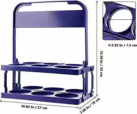 Foldable Red Black 6 Bottle Beer Carrier Barware Portable Beer Bottle Rack Plastic Bottle Holder for Big Cups Custom Logo