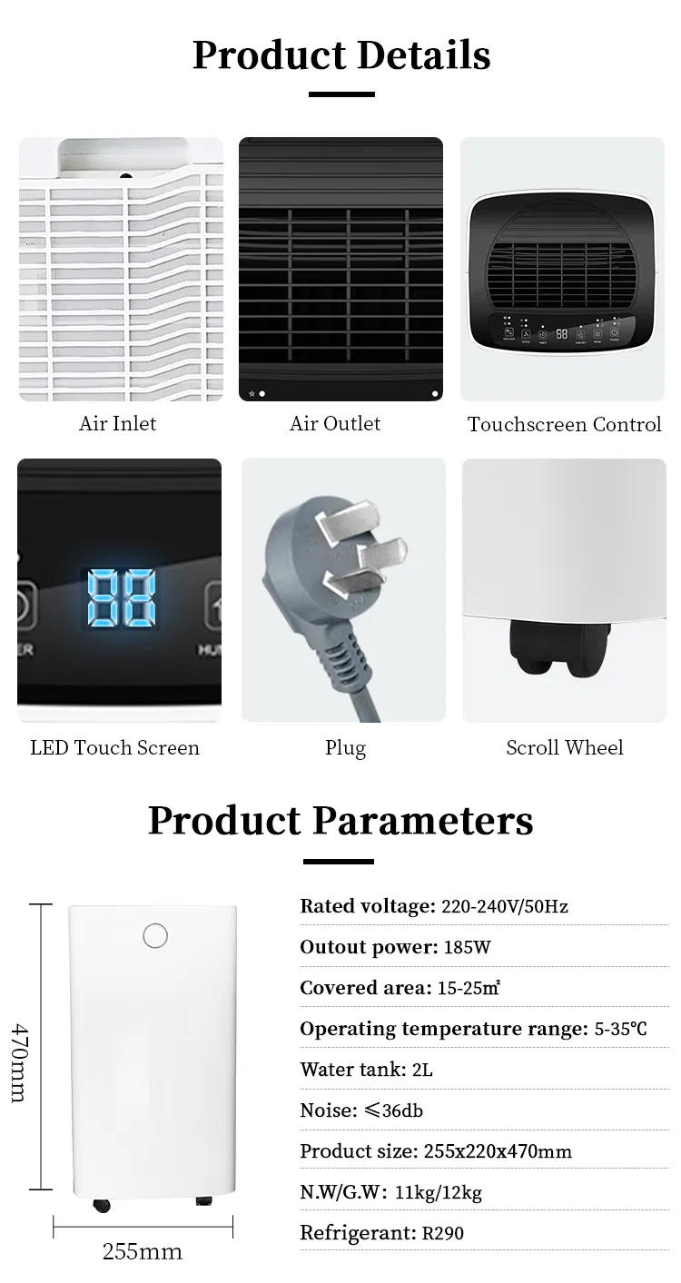 Wholesale Hot Sale High Quality Desktop Customized Moisture Absorber Smart Household Room Dehumidifiers for Home