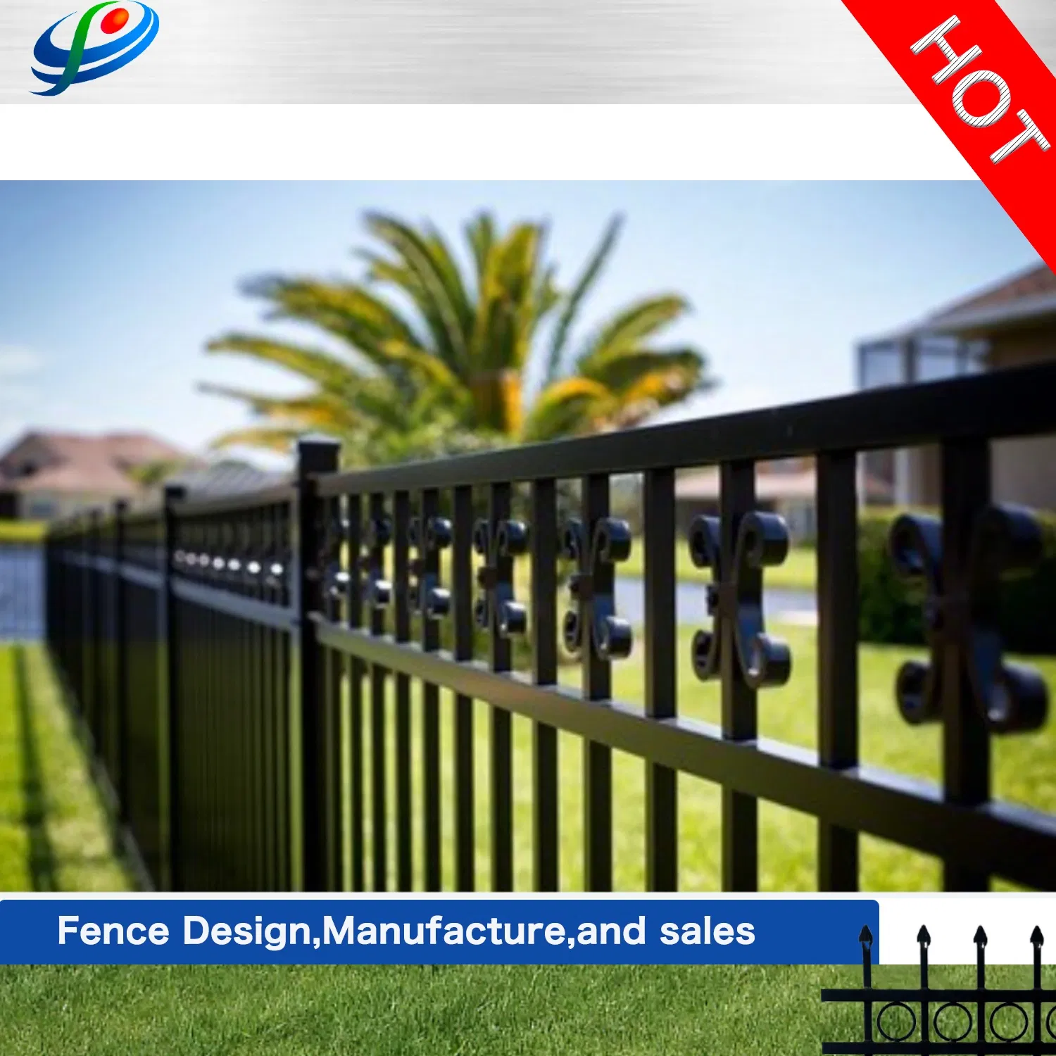 OEM&ODM Customized Flat Top Stair /Staircase Aluminum Swimming Pool/Balcony Fence