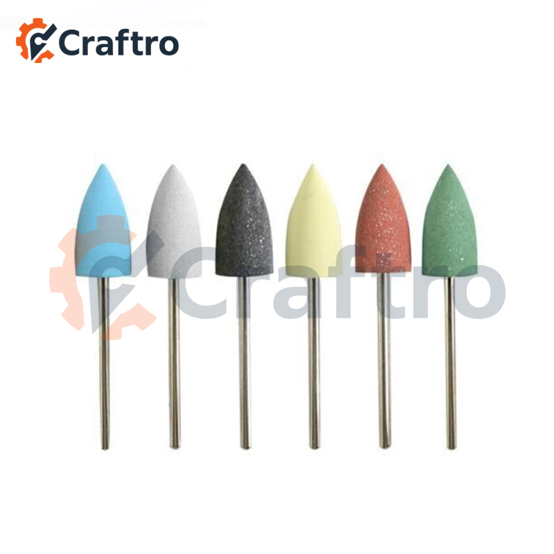 Silicone Rubber Grinding and Polishing Bits for Electric Micromotor Nail Use