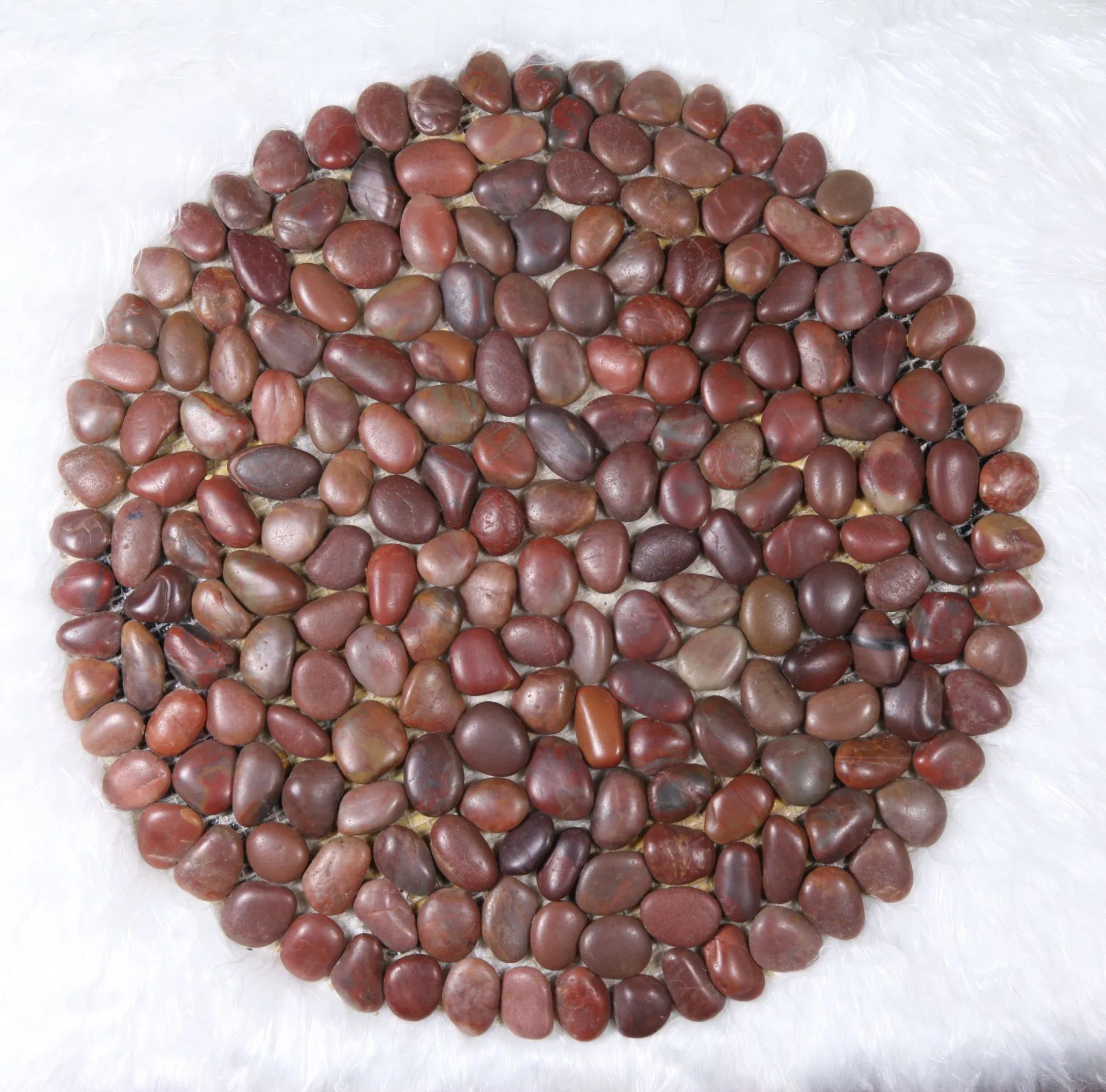 Black Mosaic of Round Pebbles for Coasters or Garden Paving