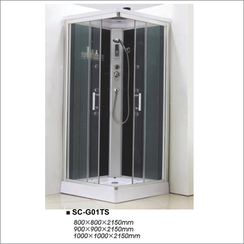 Chrome Profile Square Tray Complete Shower Room with Shelf