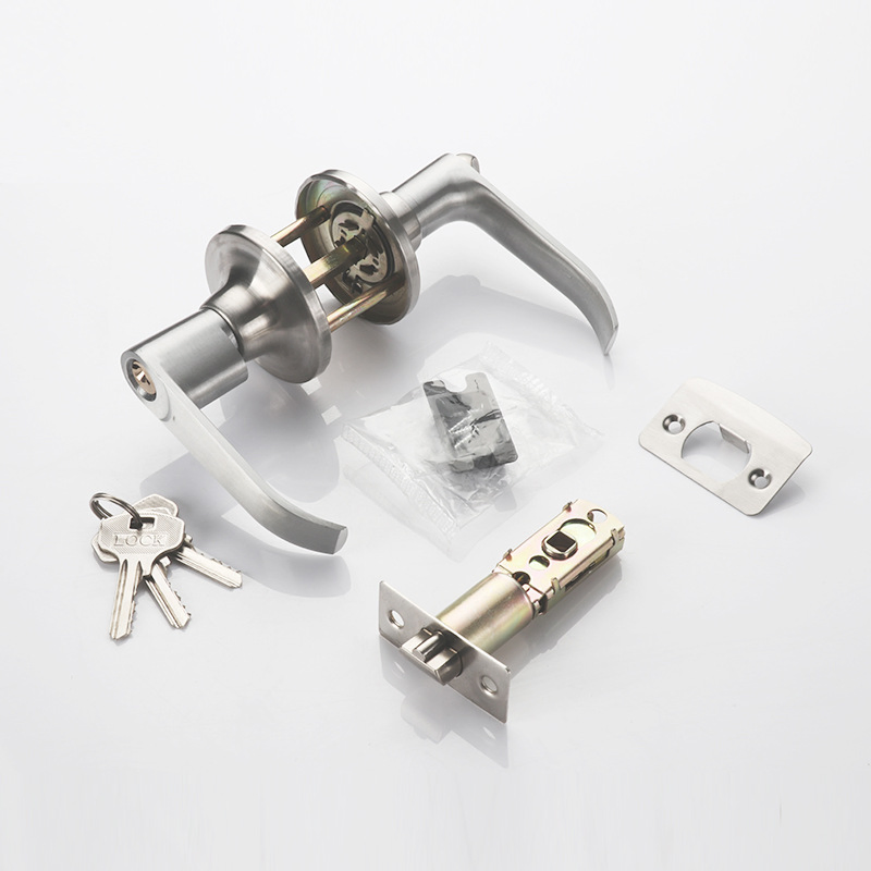 (Silver) Nickel-Plated Wave-Style Key Rod, Three-Rod Ball Door Handle Lock