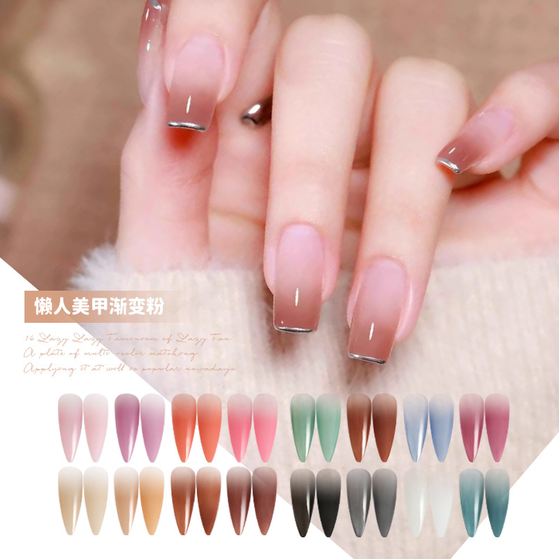 Newest DIY Ombre Nails Art Pigment 16 Colors Gradient Effect Nail Powder