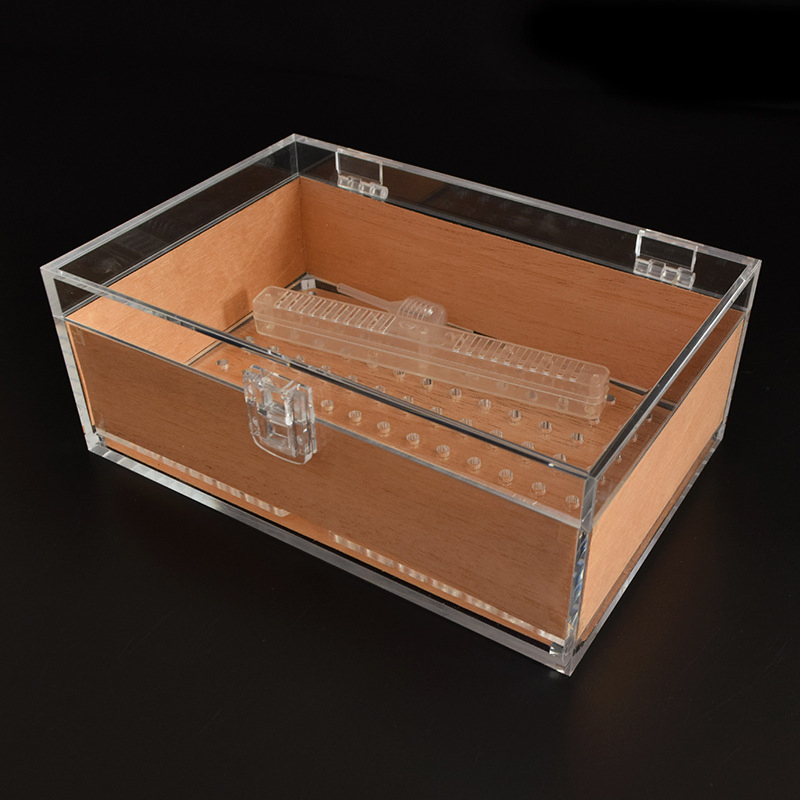 Cylindrical Transparent Plastic Cigarette Storage Bottle Box with Stainless Steel Buckle