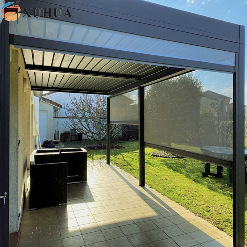 Xuhua Factory DIY Motorized Windproof Outdoor Window Waterproof Patio Outdoor Blinds Shade
