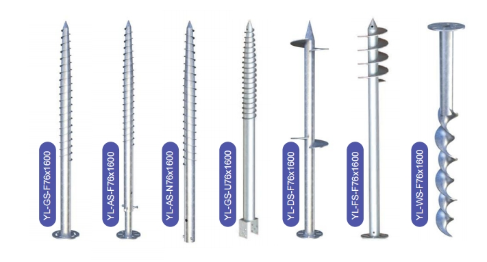 Винтовые сваи для наземного крепления солнечных панелей Q235