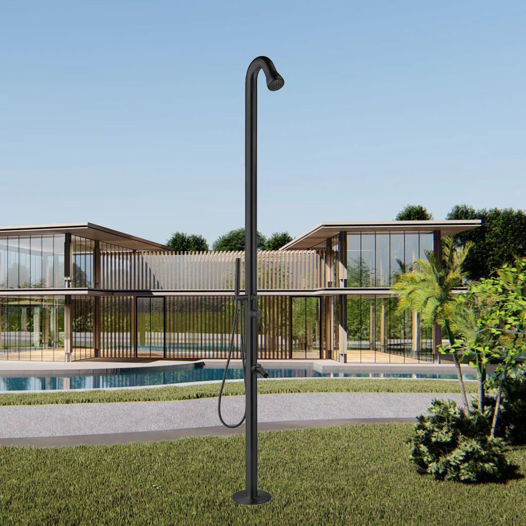 Matte Black Stainless Steel Outdoor Swimming Shower