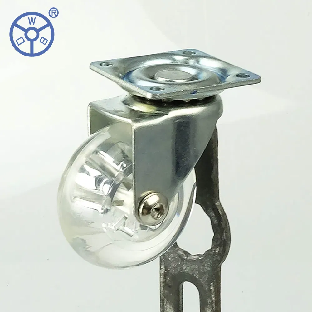 Wbd Hot Sale PU 75mm Transparent Swivel Trolley Wheel Castor with Lock