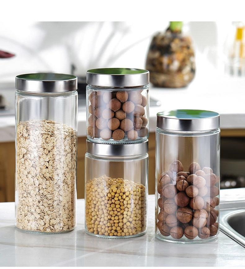 Набор больших круглых герметичных стеклянных контейнеров для еды