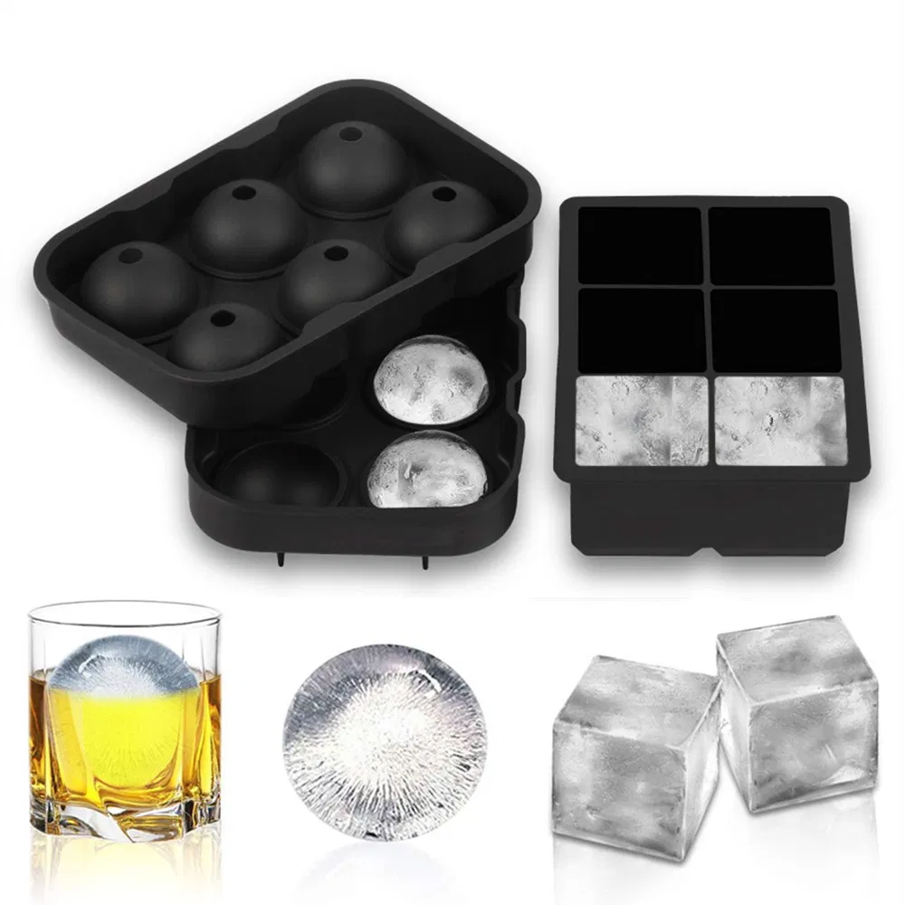 High Quality BPA Free 6 Cavity Silicone Ice Cube Maker Mold Tray
